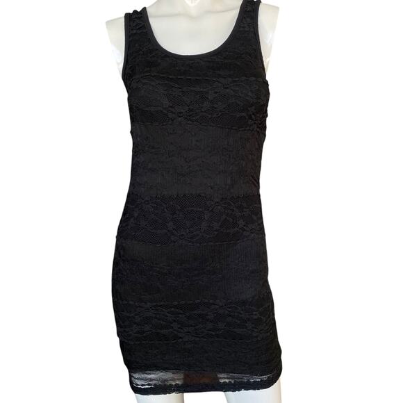 Forever 21 Black Lace Mini Dress Small - Picture 1 of 5